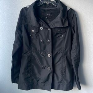Hurley Coat size Medium womens black with hood Utilitarian style